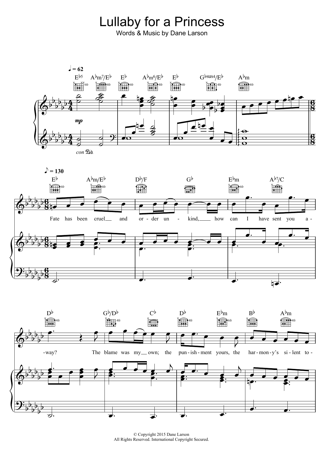 Ponyphonic Lullaby For A Princess sheet music notes and chords. Download Printable PDF.