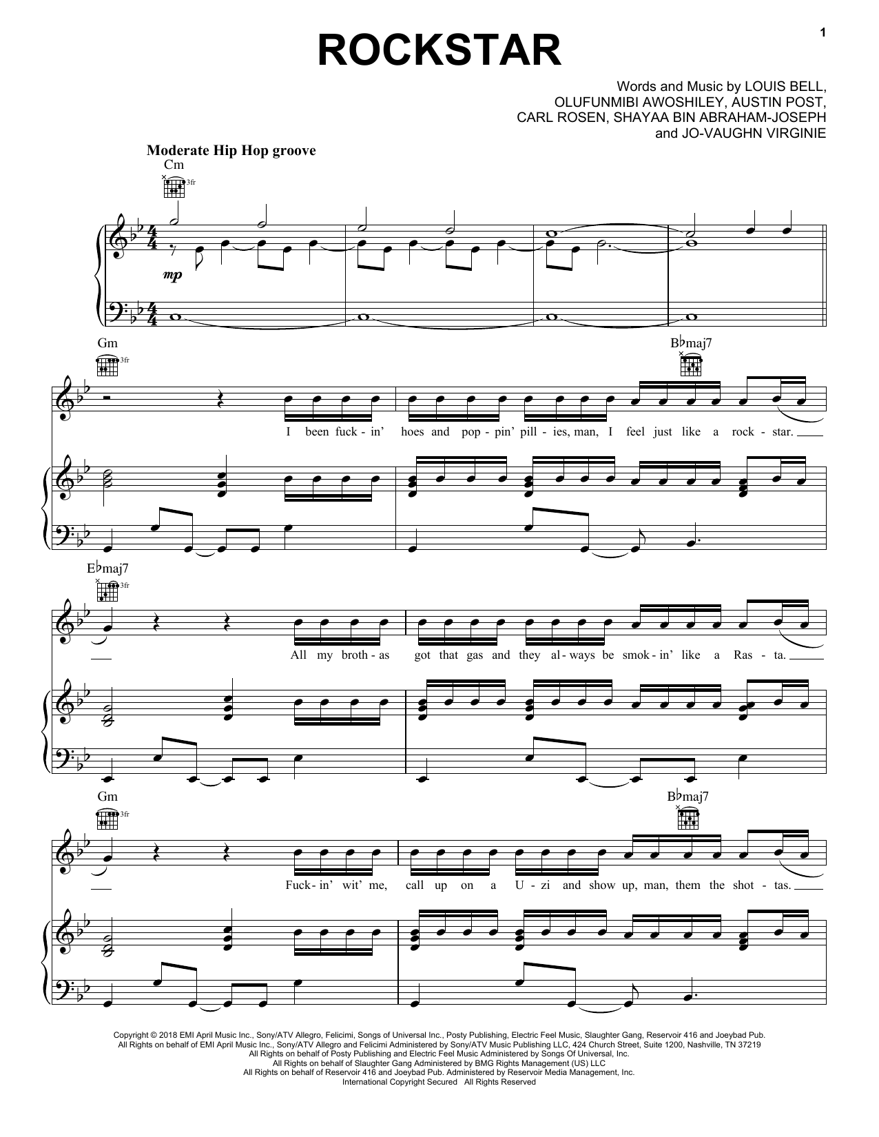 Learn to play Post Malone (feat. 21 Savage) Rockstar sheet music for Piano, Vocal & Guitar Chords (Right-Hand Melody) in minutes. Price: 7.8900$ Post Malone (feat. 21 Savage) Rockstar sheet music notes and chords arranged for Piano, Vocal & Guitar Chords (Right-Hand Melody)