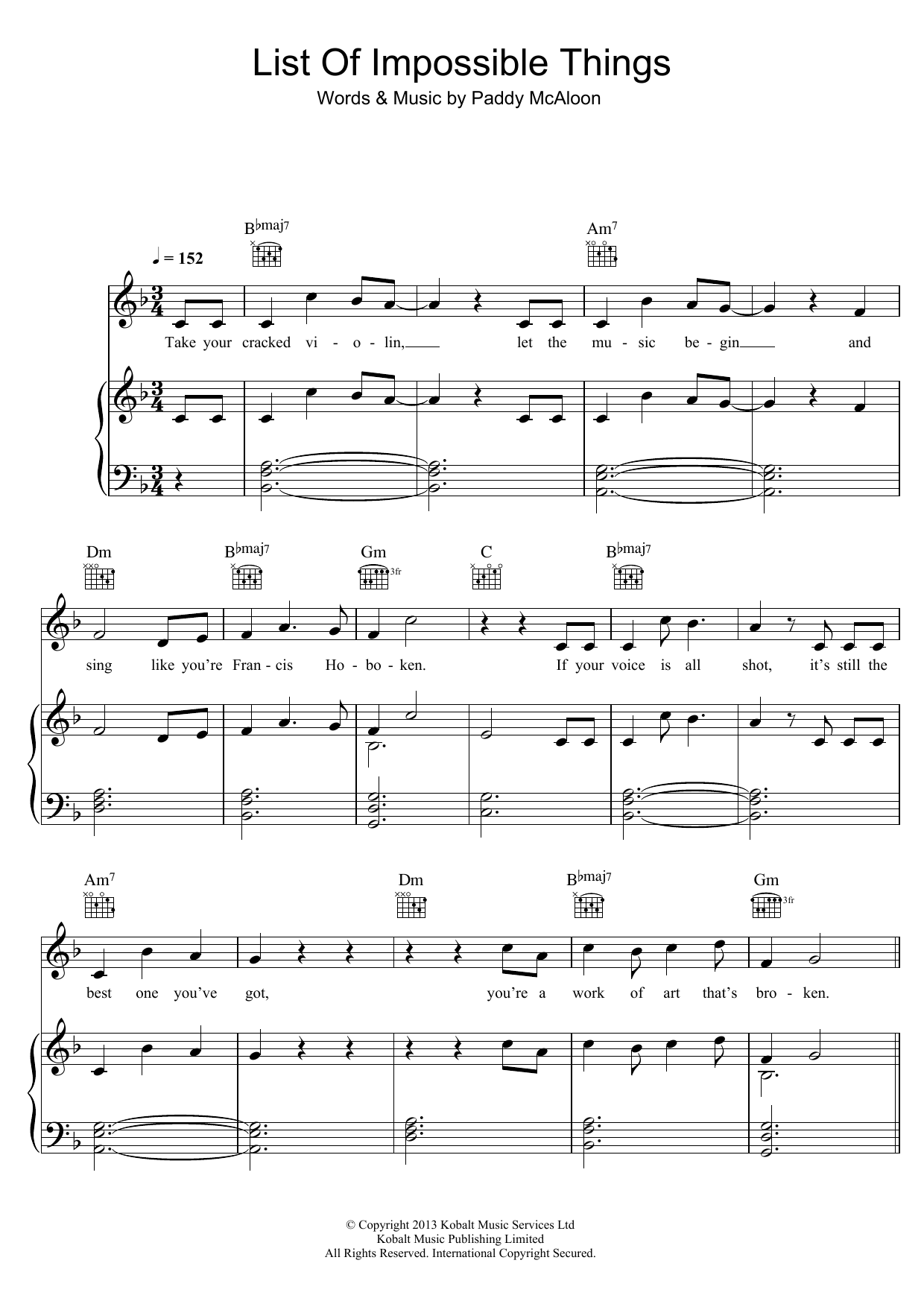 Learn to play Prefab Sprout List Of Impossible Things sheet music for Piano, Vocal & Guitar Chords in minutes. Price: 7.8900$ Prefab Sprout List Of Impossible Things sheet music notes and chords arranged for Piano, Vocal & Guitar Chords