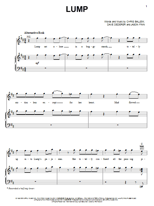 Presidents Of The United States Of America Lump sheet music notes and chords. Download Printable PDF.