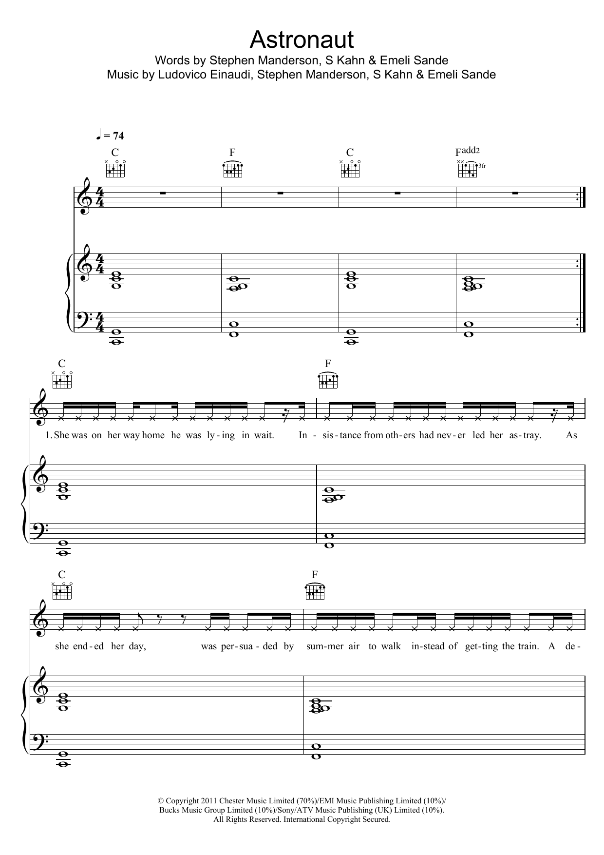 Learn to play Professor Green Astronaut (feat. Emeli Sandé) sheet music for Piano, Vocal & Guitar Chords in minutes. Price: 7.8900$ Professor Green Astronaut (feat. Emeli Sandé) sheet music notes and chords arranged for Piano, Vocal & Guitar Chords