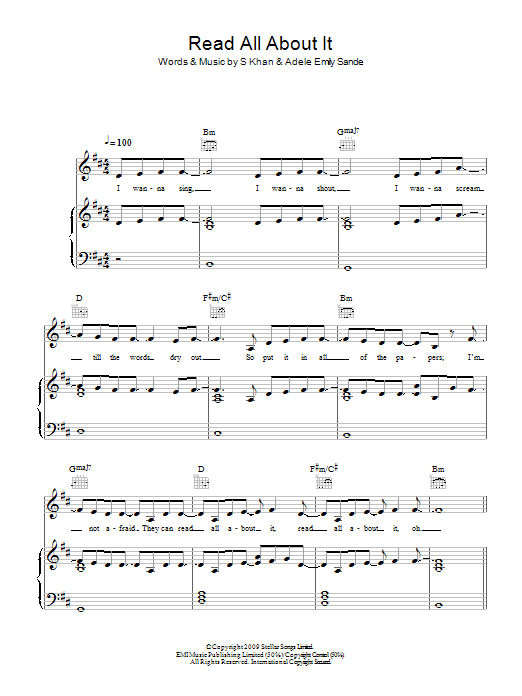 Professor Green Read All About It (feat. Emeli Sandé) sheet music notes and chords. Download Printable PDF.