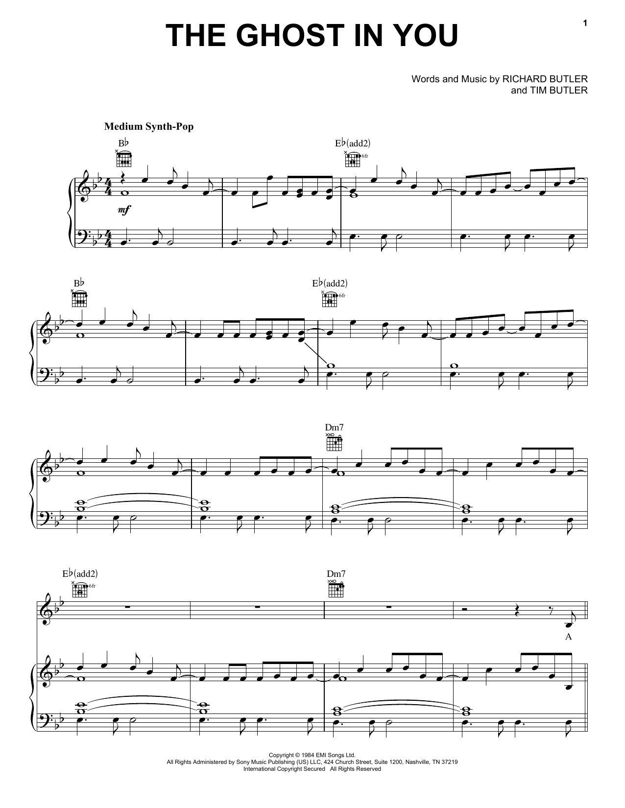 Learn to play Psychedelic Furs The Ghost In You sheet music for Piano, Vocal & Guitar Chords (Right-Hand Melody) in minutes. Price: 7.8900$ Psychedelic Furs The Ghost In You sheet music notes and chords arranged for Piano, Vocal & Guitar Chords (Right-Hand Melody)