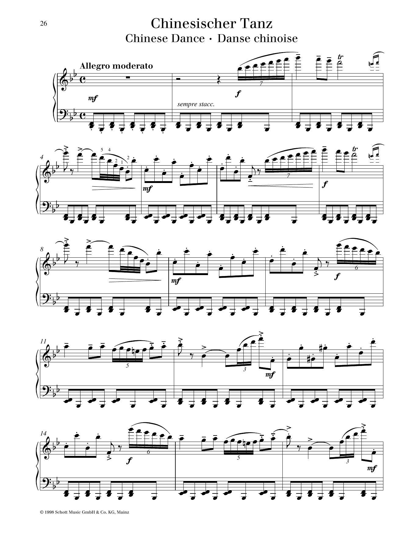 Pyotr Il'yich Tchaikovsky Chinese Dance sheet music notes and chords. Download Printable PDF.