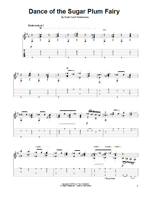 Tony D'Addono Dance Of The Sugar Plum Fairy sheet music notes and chords. Download Printable PDF.