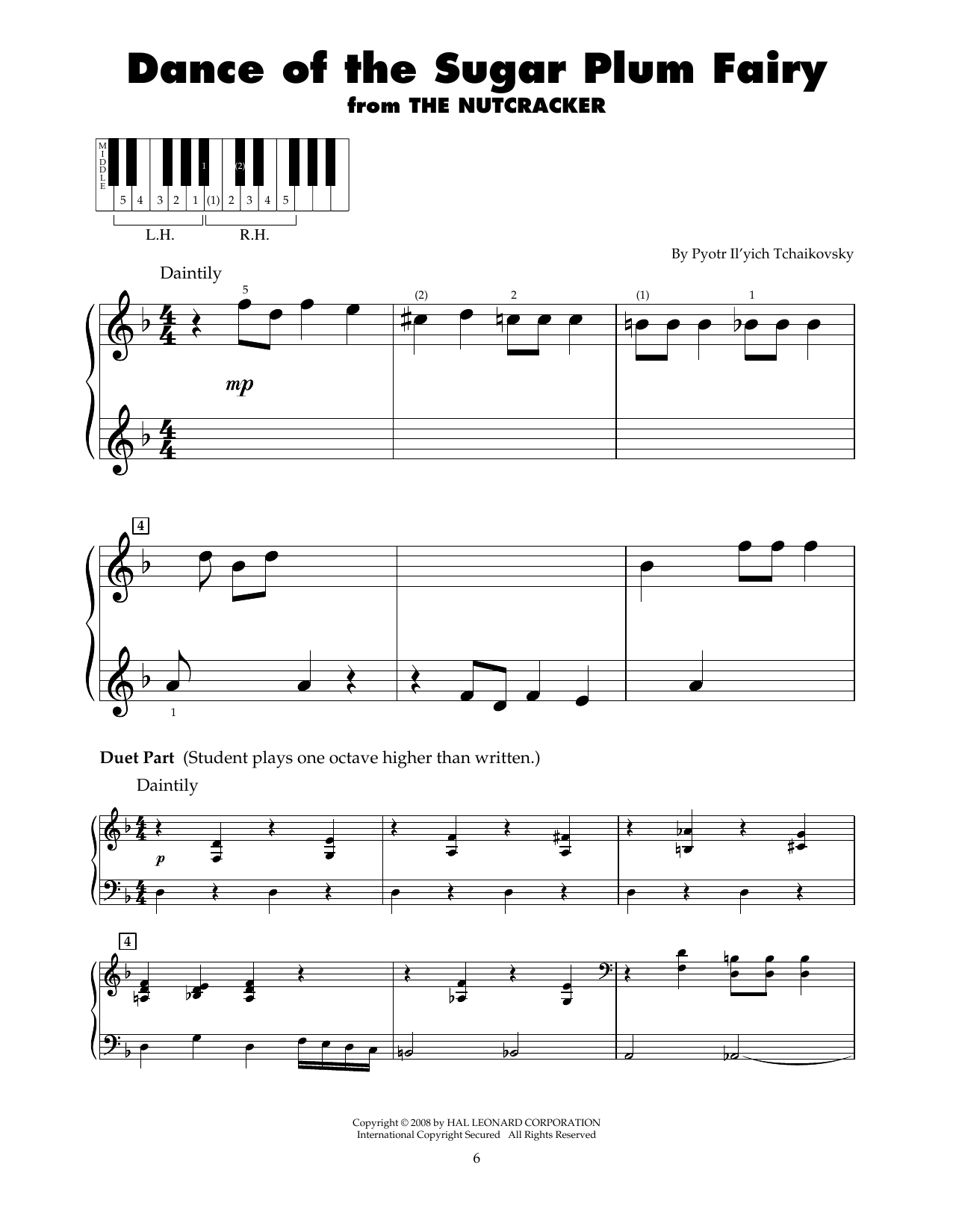 Pyotr Il'yich Tchaikovsky Dance Of The Sugar Plum Fairy, Op. 71a sheet music notes and chords. Download Printable PDF.