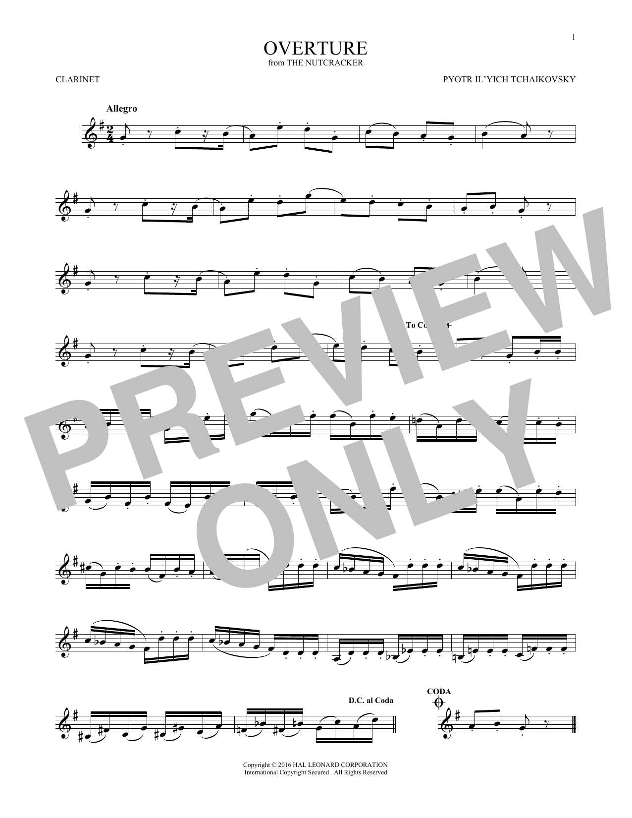 Pyotr Il'yich Tchaikovsky Overture sheet music notes and chords. Download Printable PDF.