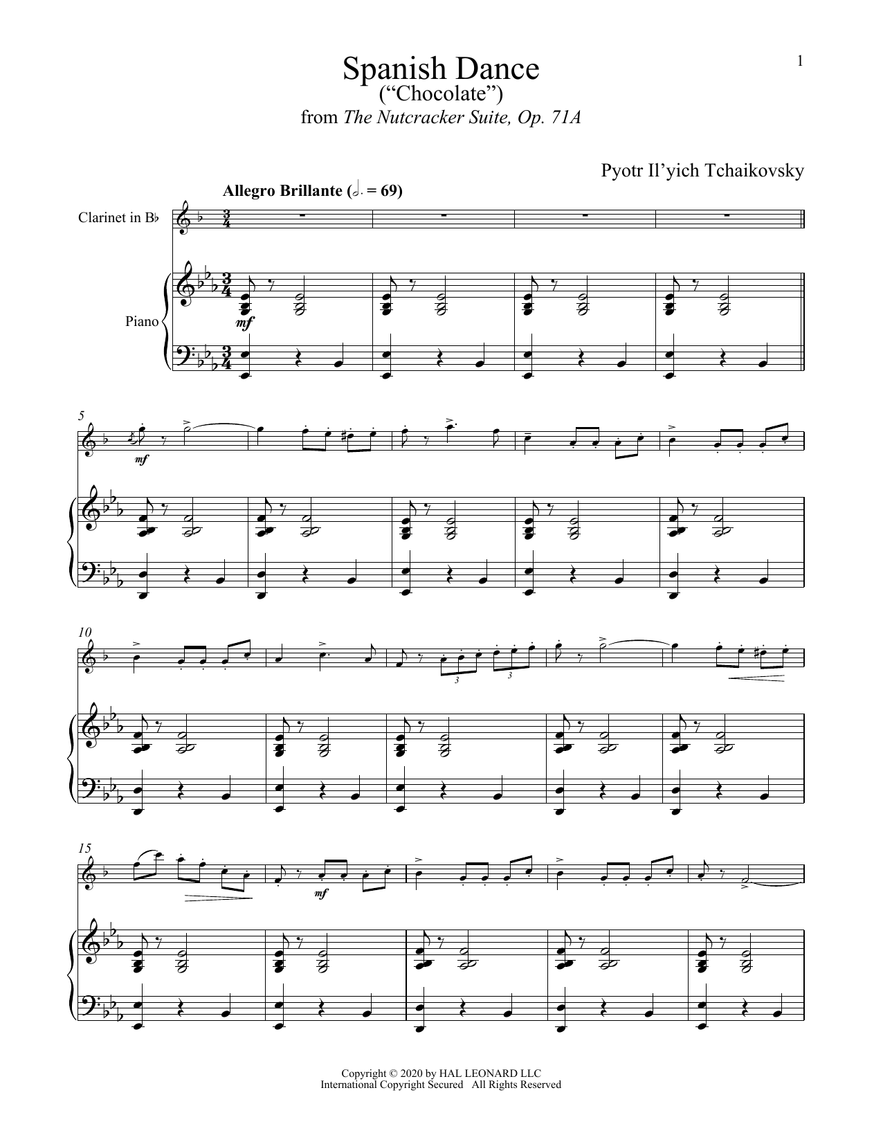 Pyotr Il'yich Tchaikovsky Spanish Dance (from The Nutcracker) sheet music notes and chords. Download Printable PDF.