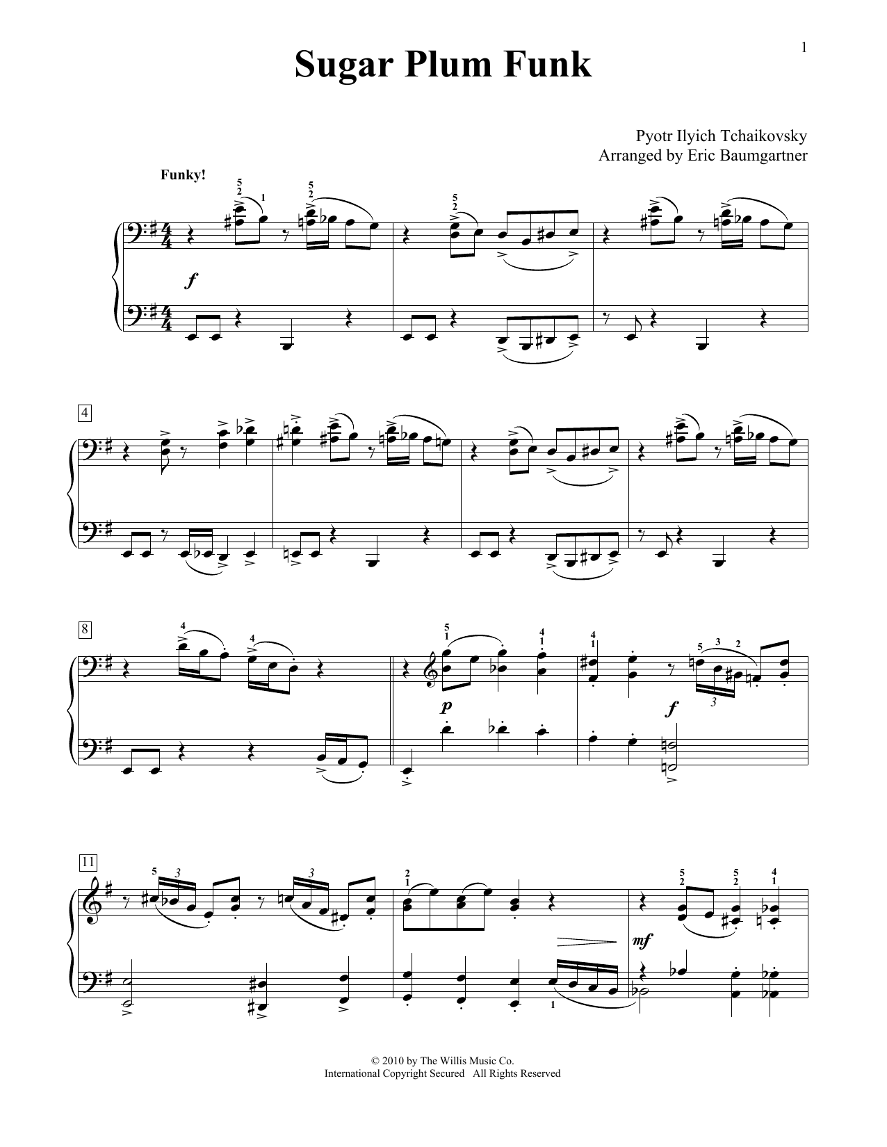 Pyotr Ilyich Tchaikovsky Sugar Plum Funk sheet music notes and chords arranged for Educational Piano