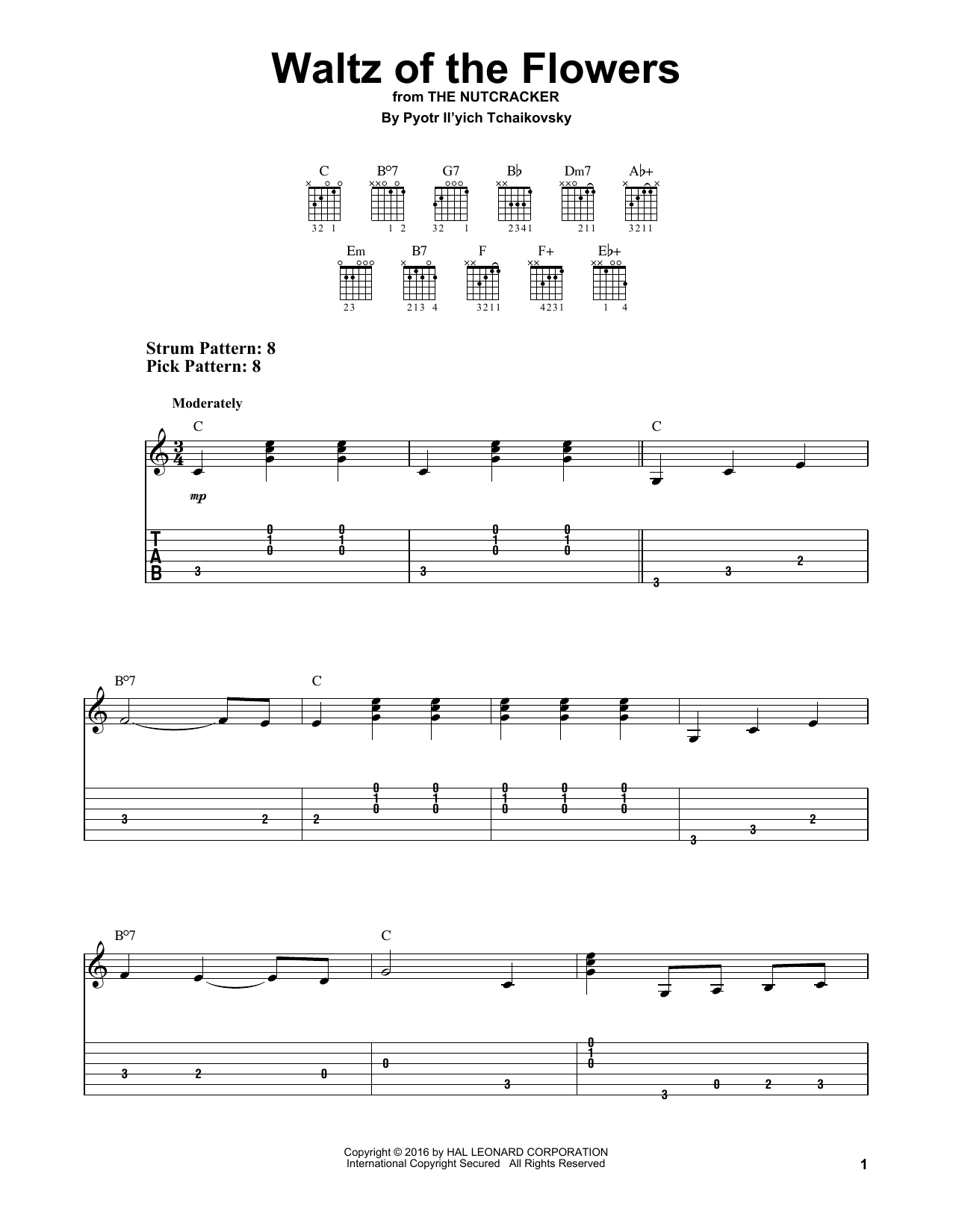 Pyotr Il'yich Tchaikovsky Waltz Of The Flowers sheet music notes and chords. Download Printable PDF.