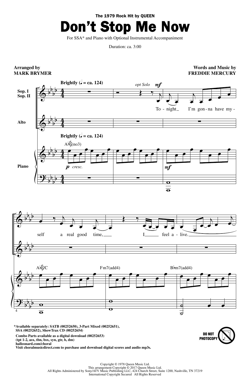 Queen Don't Stop Me Now (arr. Mark Brymer) sheet music notes and chords. Download Printable PDF.