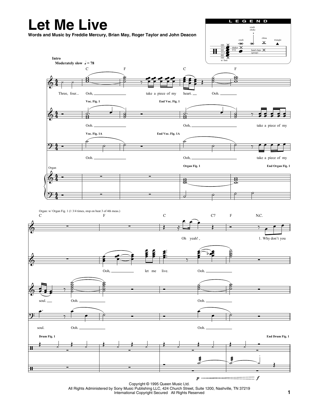 Queen Let Me Live sheet music notes and chords. Download Printable PDF.