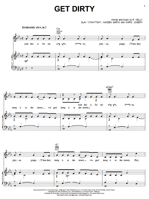 Learn to play R. Kelly Get Dirty sheet music for Piano, Vocal & Guitar Chords (Right-Hand Melody) in minutes. Price: 7.8900$ R. Kelly Get Dirty sheet music notes and chords arranged for Piano, Vocal & Guitar Chords (Right-Hand Melody)