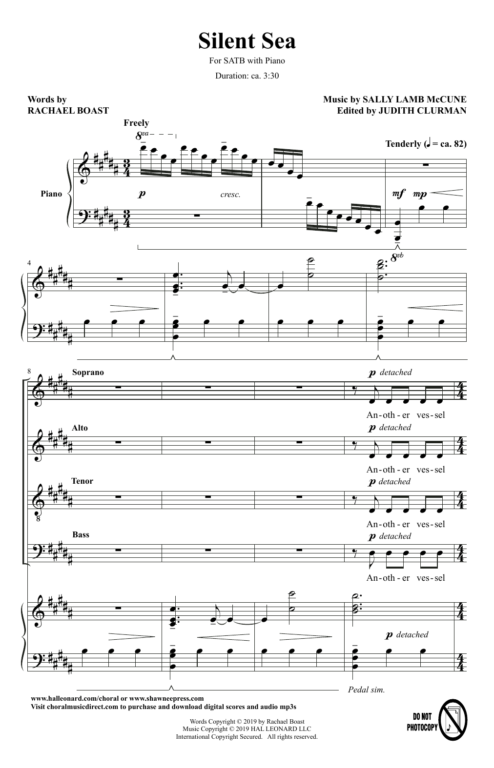 Learn to play Rachael Boast and Sally Lamb McCune Silent Sea sheet music for SATB Choir in minutes. Price: 3.9900$ Rachael Boast and Sally Lamb McCune Silent Sea sheet music notes and chords arranged for SATB Choir