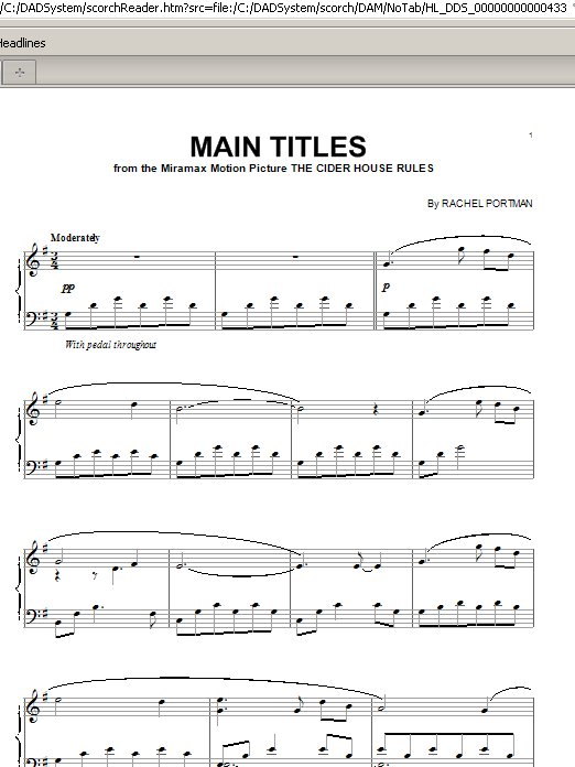 Learn to play Rachel Portman Main Titles from The Cider House Rules sheet music for Piano Solo in minutes. Price: 7.8900$ Rachel Portman Main Titles from The Cider House Rules sheet music notes and chords arranged for Piano Solo