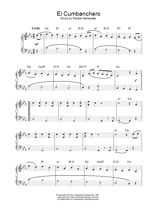Learn to play Rafael Hernandez El Cumbanchero sheet music for Real Book – Melody & Chords in minutes. Price: 5.9900$ Rafael Hernandez El Cumbanchero sheet music notes and chords arranged for Real Book – Melody & Chords