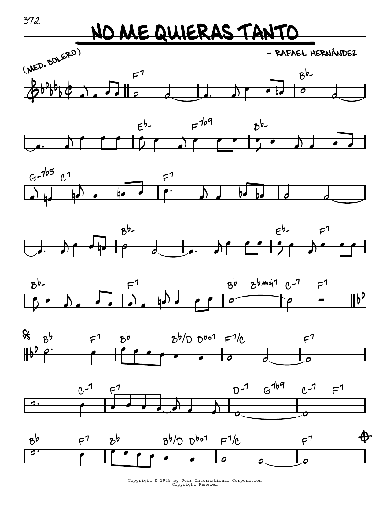 Rafael Hernandez No Me Quieras Tanto sheet music notes and chords. Download Printable PDF.