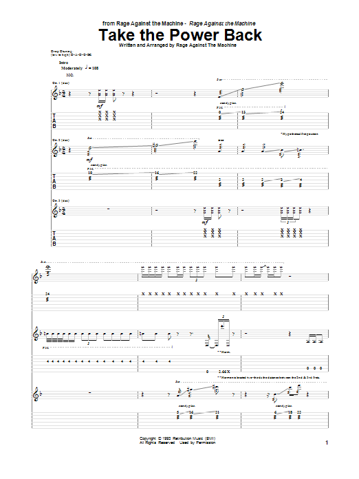 Learn to play Rage Against The Machine Take The Power Back sheet music for Bass Guitar Tab in minutes. Price: 7.8900$ Rage Against The Machine Take The Power Back sheet music notes and chords arranged for Bass Guitar Tab