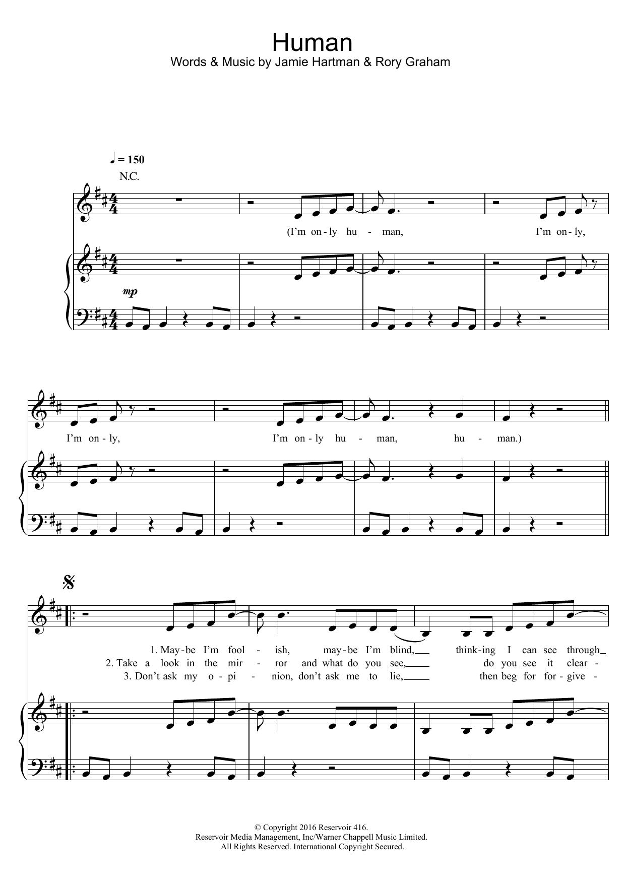 Rag'n'Bone Man Human sheet music notes and chords. Download Printable PDF.