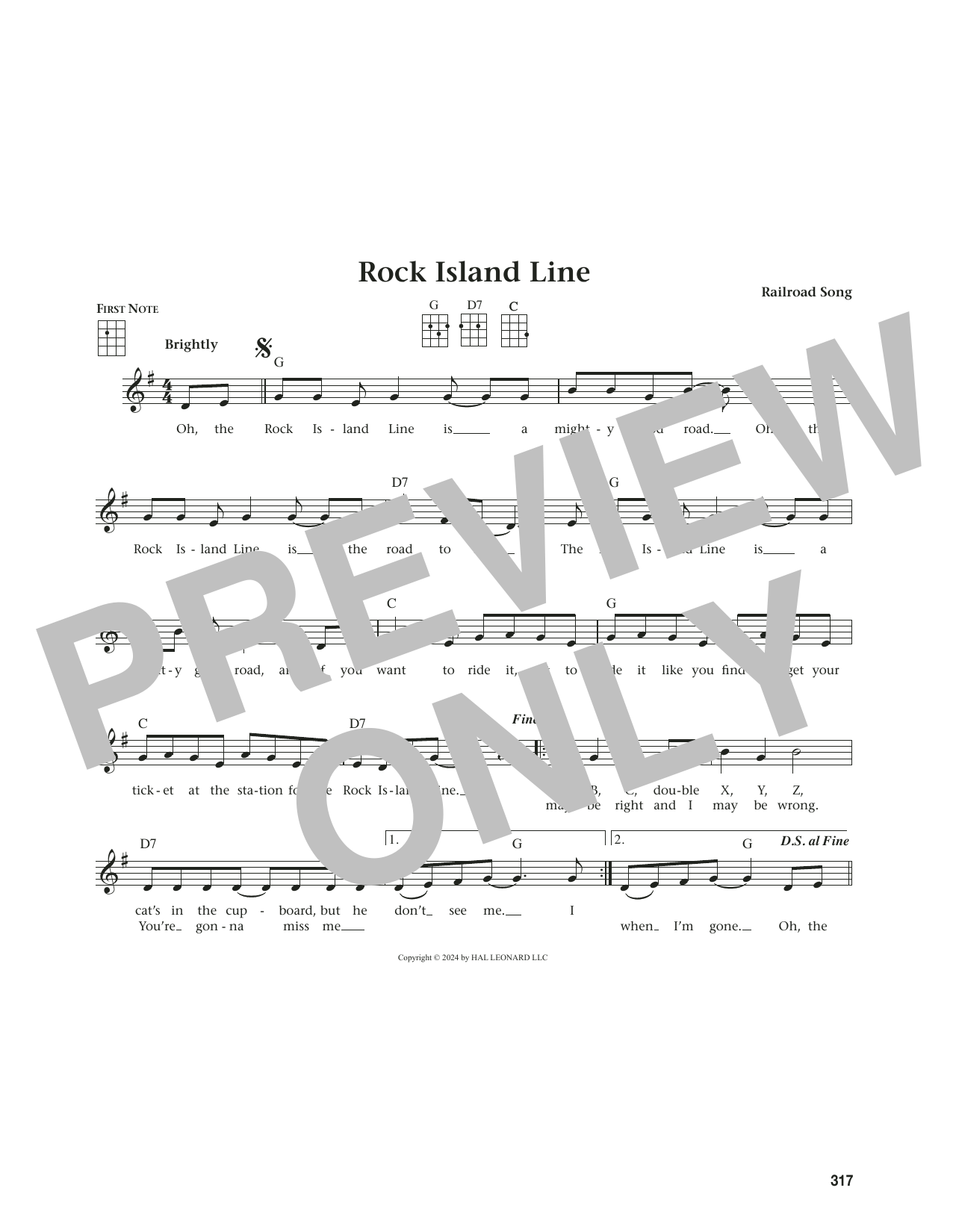 Railroad Song Rock Island Line (from The Daily Ukulele) (arr. Jim Beloff) sheet music notes and chords. Download Printable PDF.