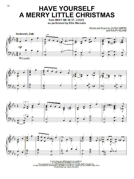 Hugh Martin Have Yourself A Merry Little Christmas sheet music notes and chords. Download Printable PDF.