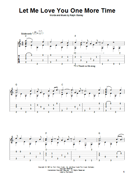 Ralph Stanley Let Me Love You One More Time sheet music notes and chords arranged for Solo Guitar