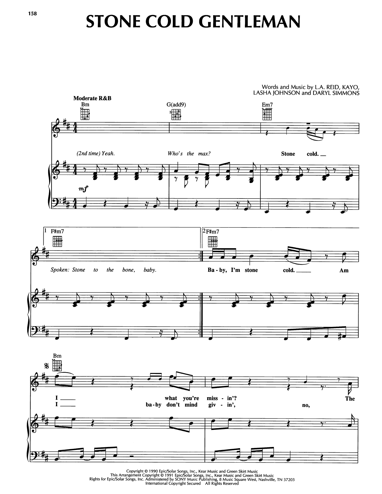 Learn to play Ralph Tresvant Stone Cold Gentleman sheet music for Piano, Vocal & Guitar Chords (Right-Hand Melody) in minutes. Price: 7.8900$ Ralph Tresvant Stone Cold Gentleman sheet music notes and chords arranged for Piano, Vocal & Guitar Chords (Right-Hand Melody)