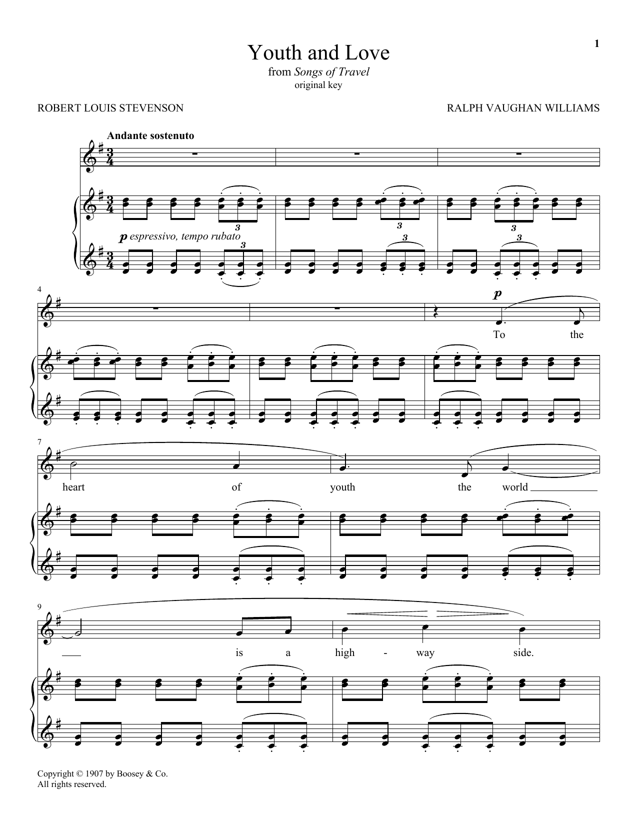 Learn to play Ralph Vaughan Williams Youth And Love sheet music for Piano & Vocal in minutes. Price: 7.8900$ Ralph Vaughan Williams Youth And Love sheet music notes and chords arranged for Piano & Vocal