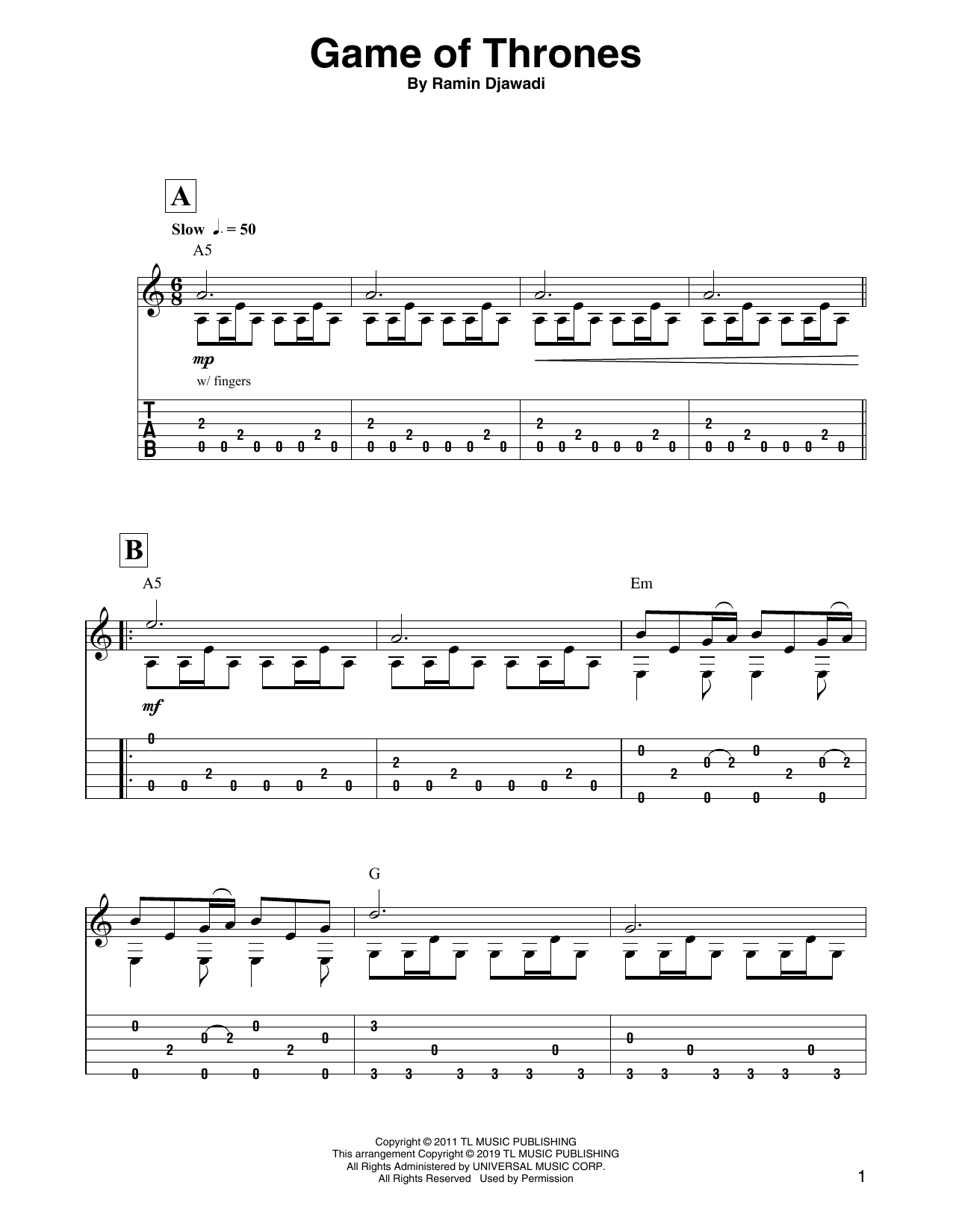 Ramin Djawadi Game Of Thrones sheet music notes and chords. Download Printable PDF.