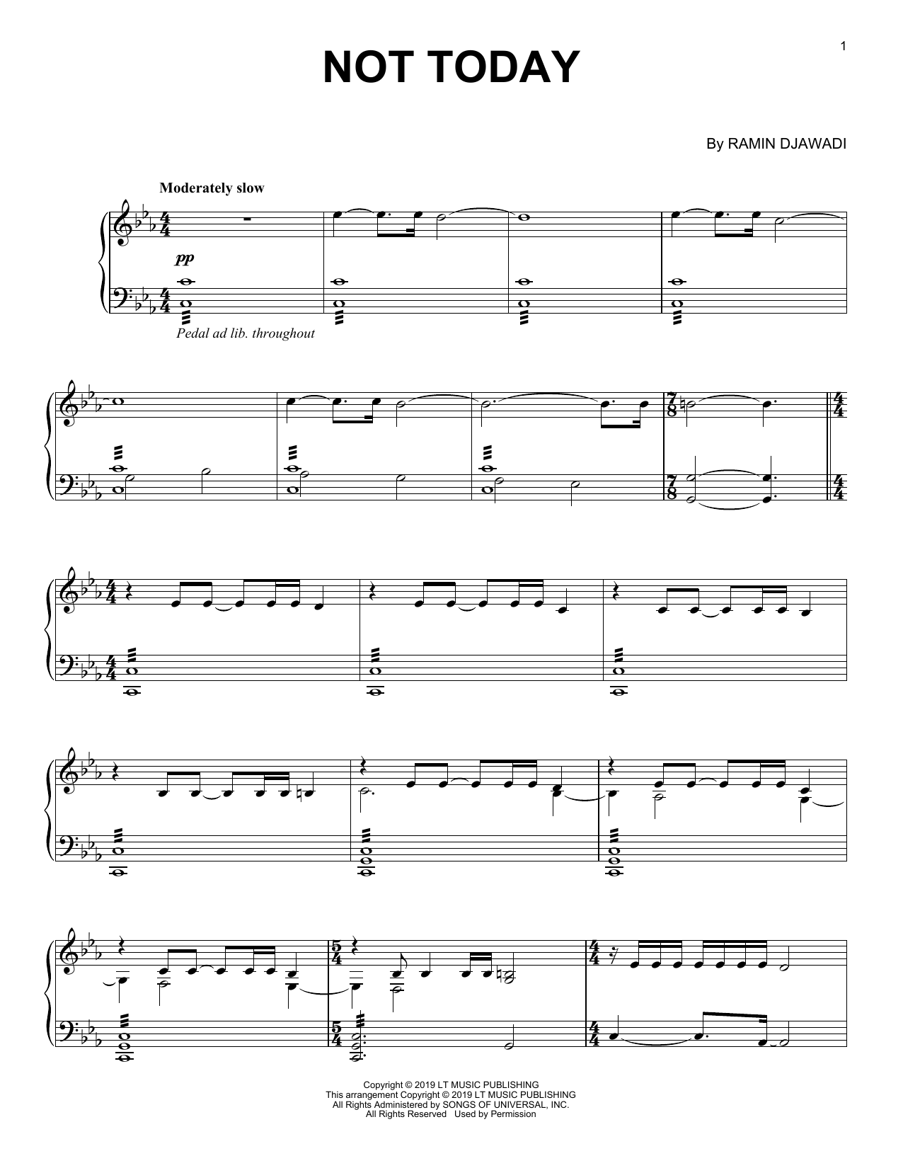 Learn to play Ramin Djawadi Not Today (from Game of Thrones) sheet music for Piano Solo in minutes. Price: 7.8900$ Ramin Djawadi Not Today (from Game of Thrones) sheet music notes and chords arranged for Piano Solo