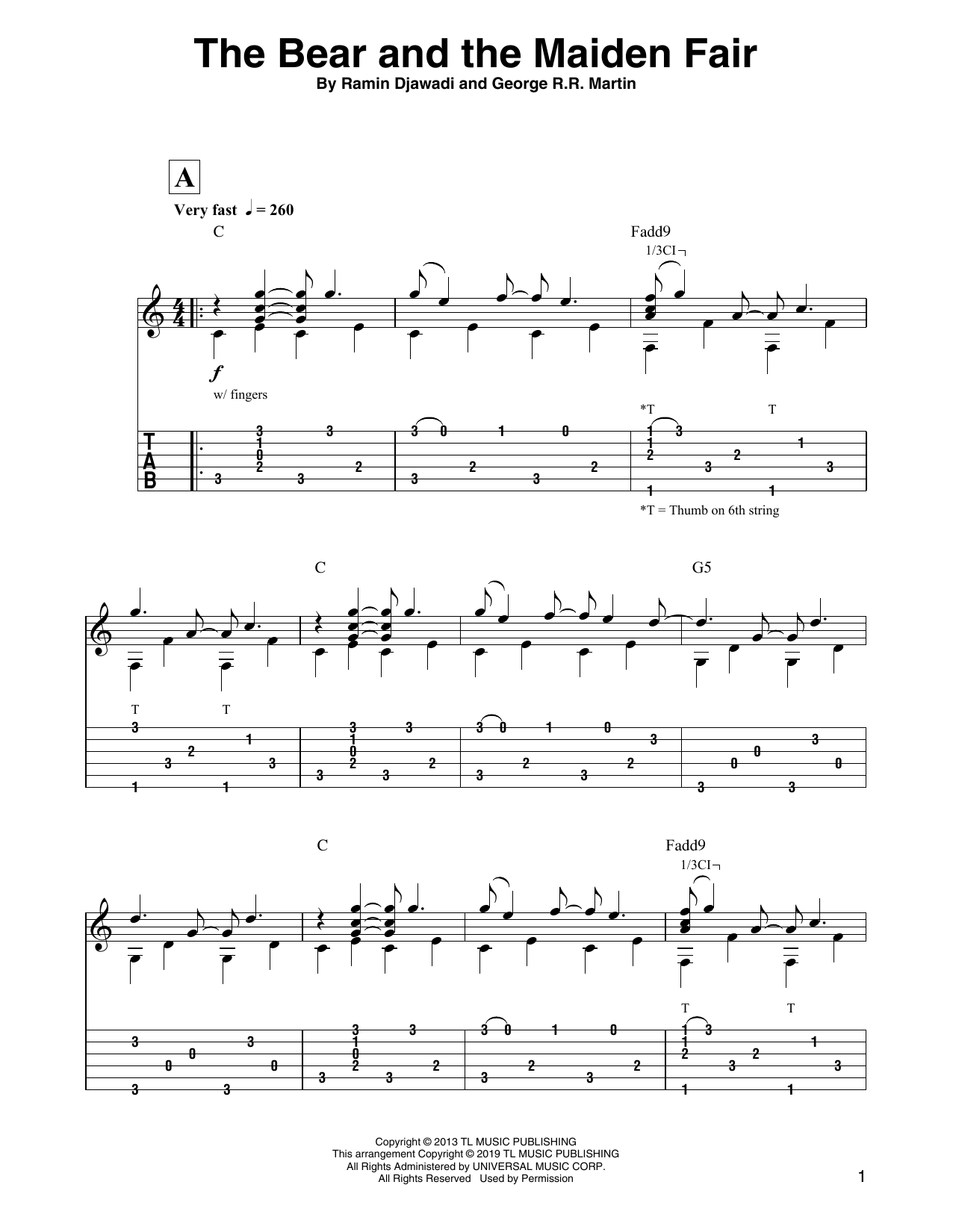 Ramin Djawadi The Bear And The Maiden Fair (from Game of Thrones) sheet music notes and chords. Download Printable PDF.