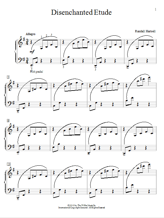 Learn to play Randall Hartsell Disenchanted Etude sheet music for Educational Piano in minutes. Price: 6.9900$ Randall Hartsell Disenchanted Etude sheet music notes and chords arranged for Educational Piano