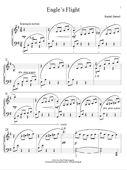 Learn to play Randall Hartsell Eagle's Flight sheet music for Educational Piano in minutes. Price: 6.9900$ Randall Hartsell Eagle's Flight sheet music notes and chords arranged for Educational Piano