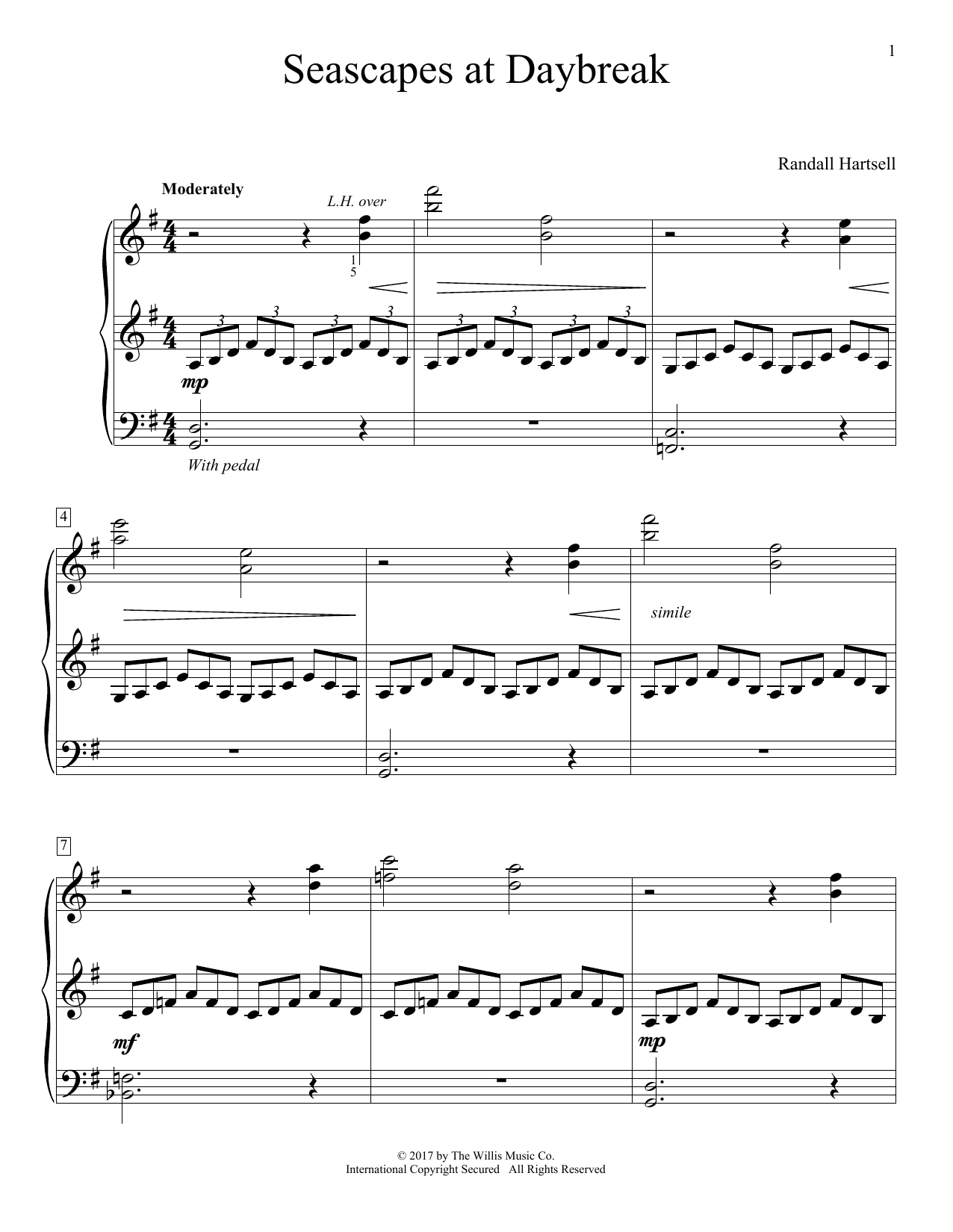 Learn to play Randall Hartsell Seascapes At Daybreak sheet music for Educational Piano in minutes. Price: 6.9900$ Randall Hartsell Seascapes At Daybreak sheet music notes and chords arranged for Educational Piano