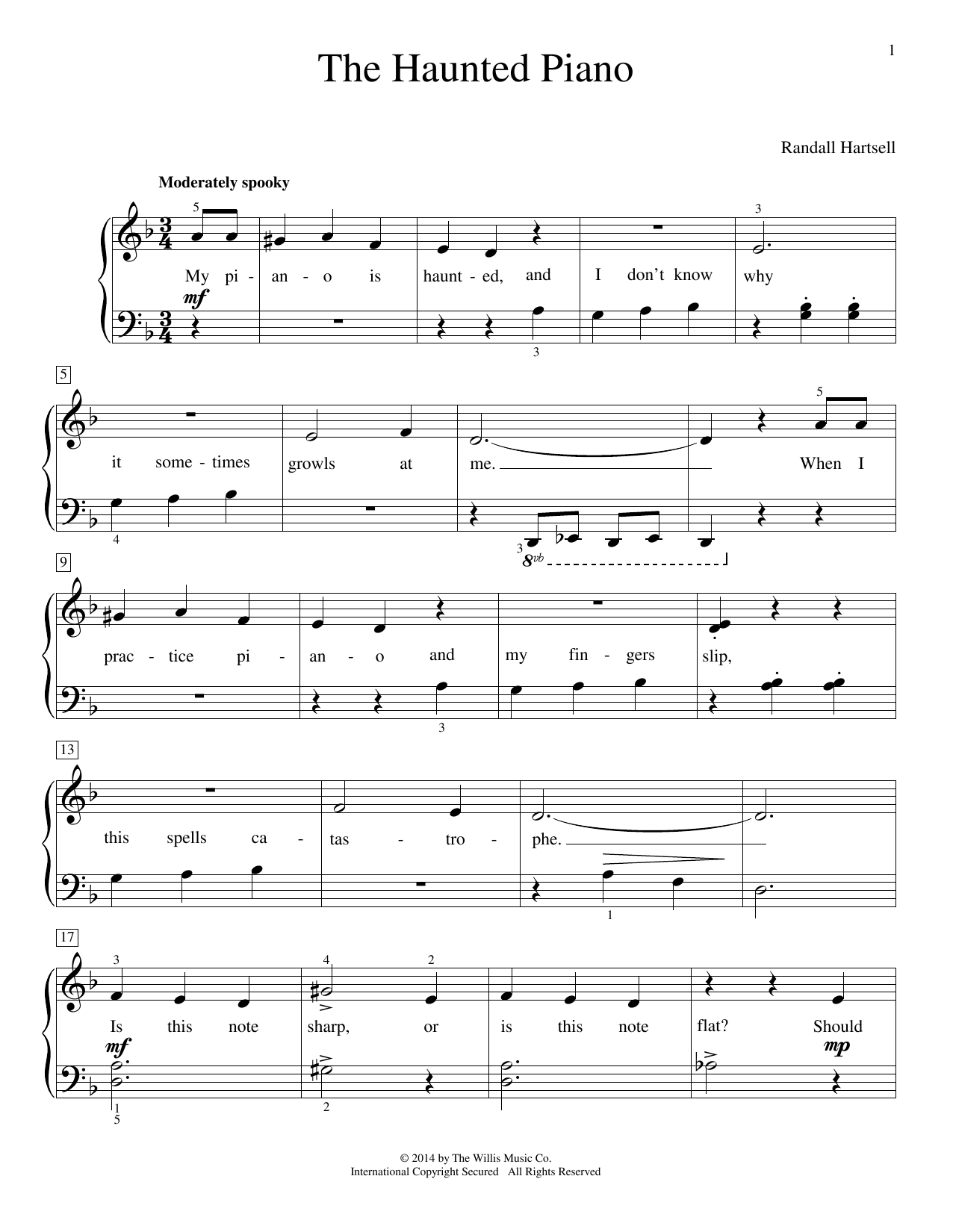 Randall Hartsell The Haunted Piano sheet music notes and chords. Download Printable PDF.