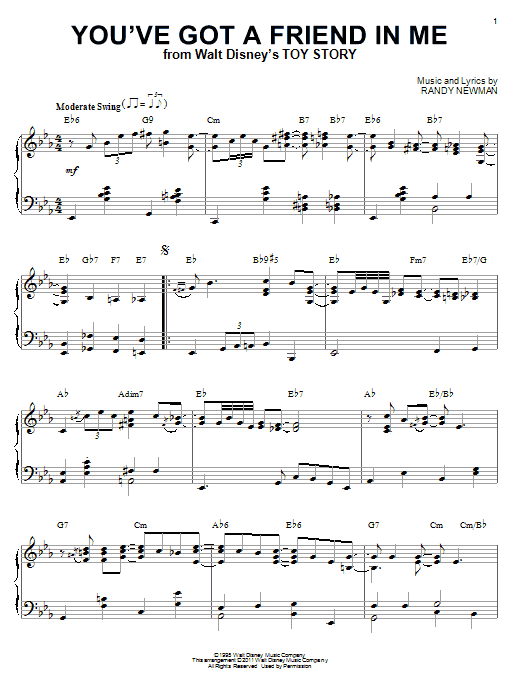 Randy Newman You've Got A Friend In Me [Jazz version] (from Disney's Toy Story) (arr. Brent Edstrom) sheet music notes and chords. Download Printable PDF.