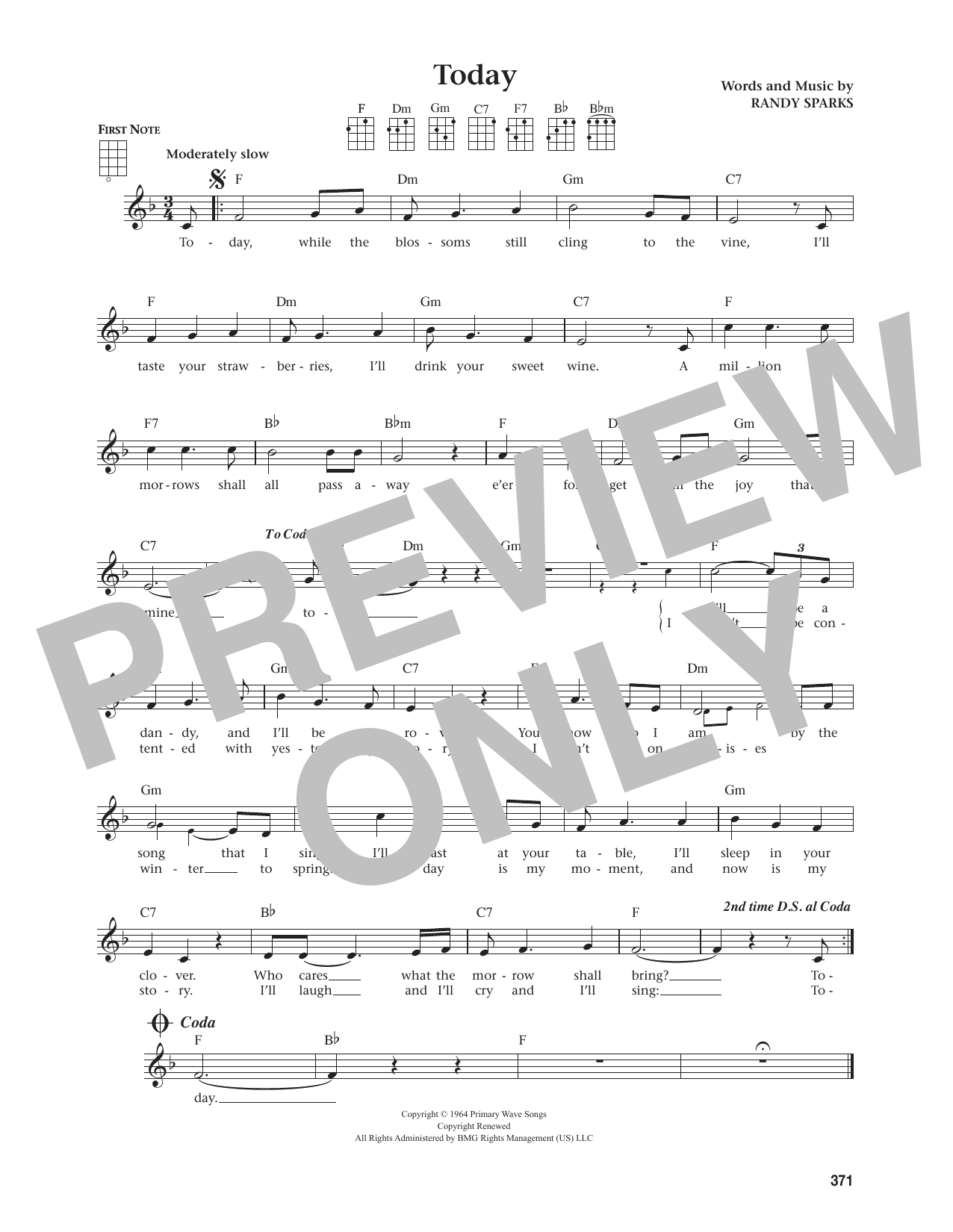 Randy Sparks Today (from The Daily Ukulele) (arr. Jim Beloff) sheet music notes and chords. Download Printable PDF.