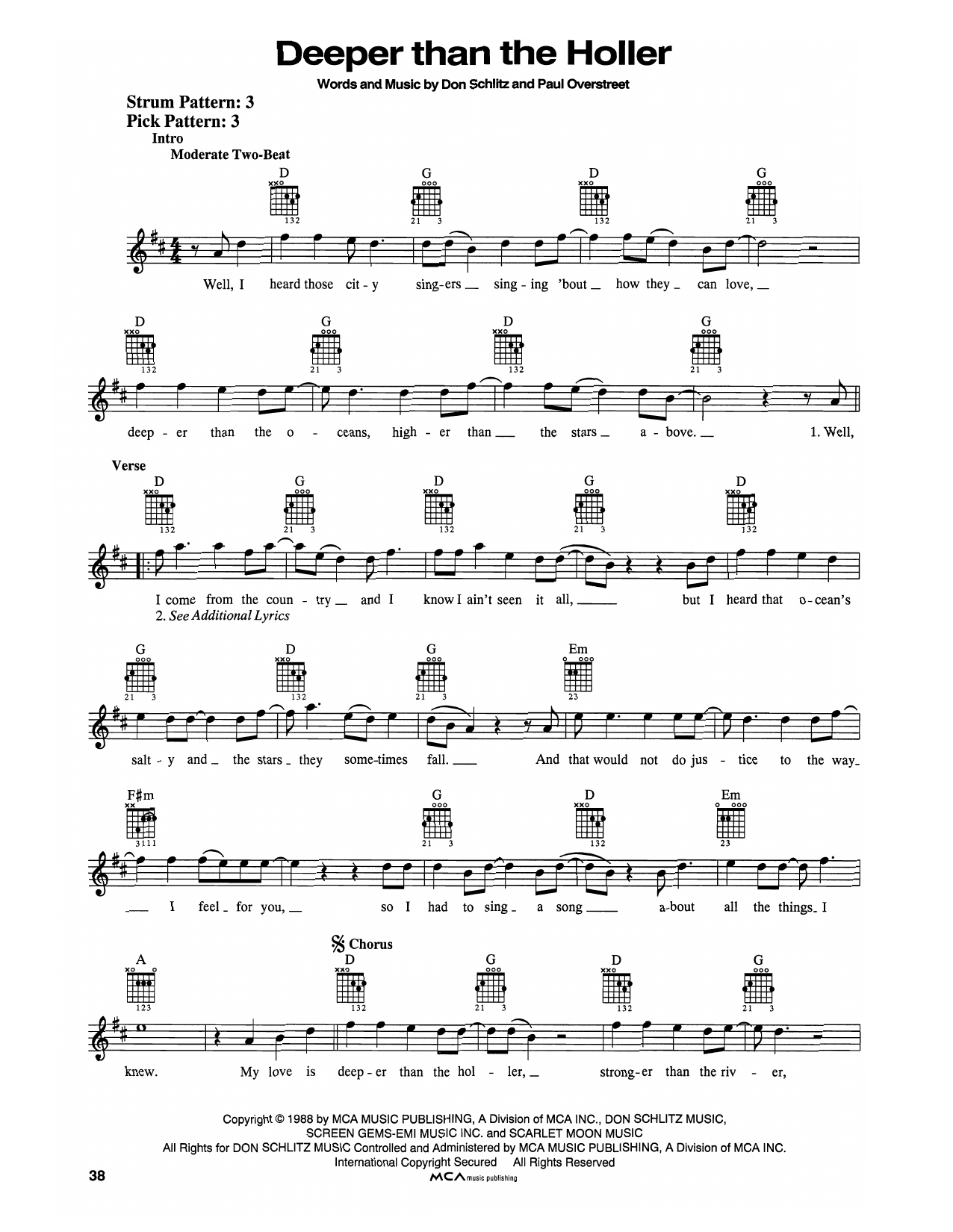 Randy Travis Deeper Than The Holler sheet music notes and chords. Download Printable PDF.