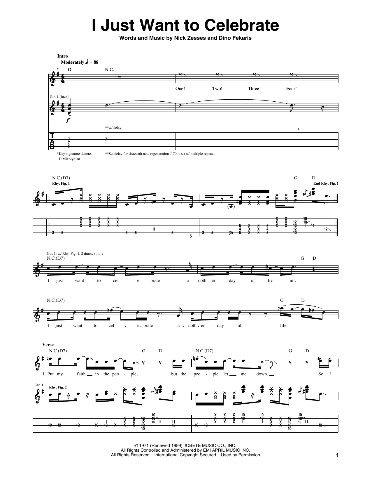 Rare Earth I Just Want To Celebrate sheet music notes and chords. Download Printable PDF.