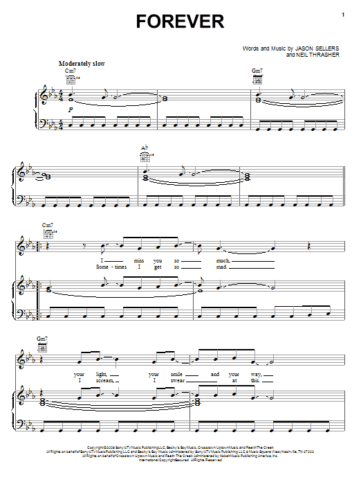 Rascal Flatts Forever sheet music notes and chords arranged for Piano, Vocal & Guitar Chords (Right-Hand Melody)