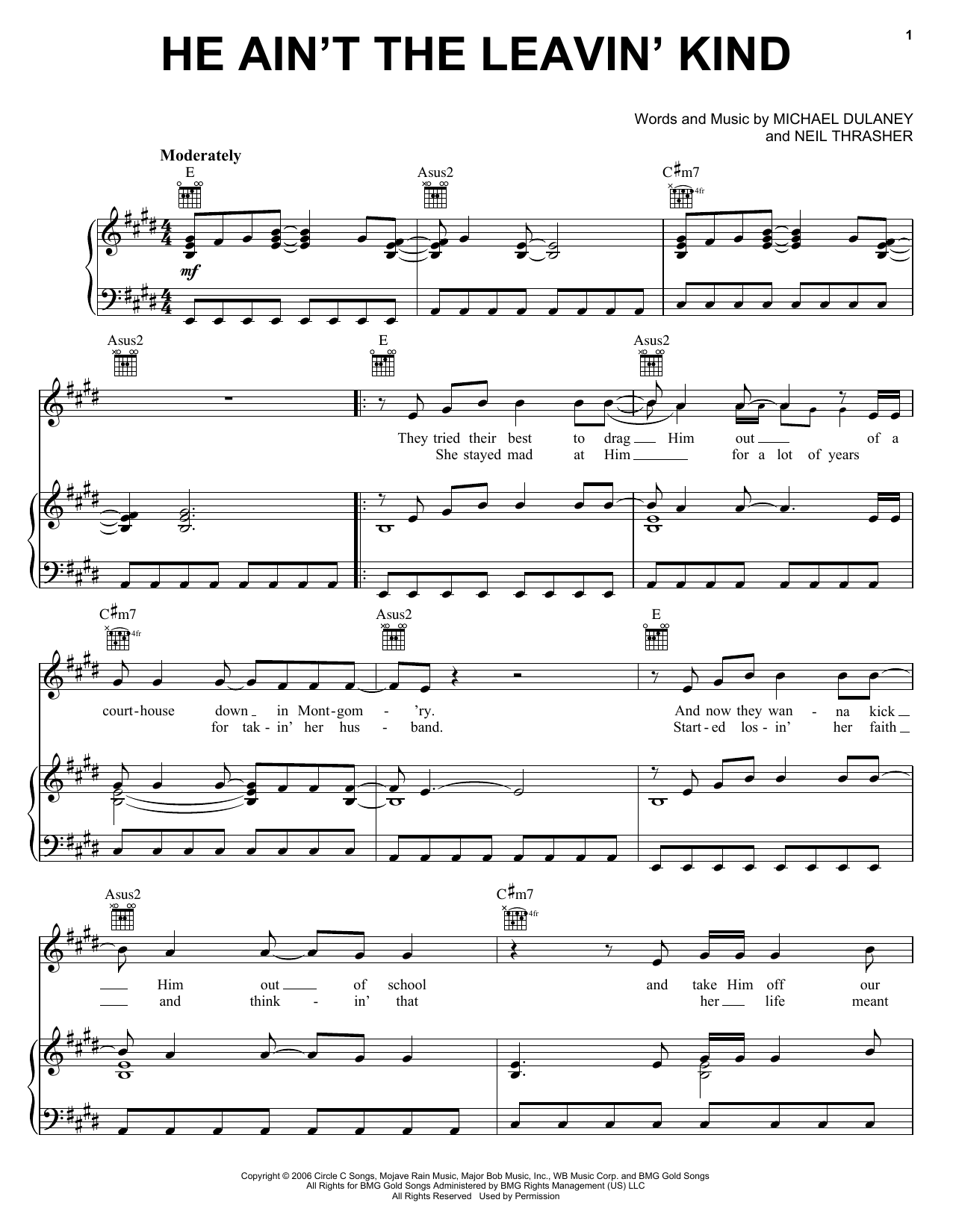Learn to play Rascal Flatts He Ain't The Leavin' Kind sheet music for Piano, Vocal & Guitar Chords (Right-Hand Melody) in minutes. Price: 7.8900$ Rascal Flatts He Ain't The Leavin' Kind sheet music notes and chords arranged for Piano, Vocal & Guitar Chords (Right-Hand Melody)