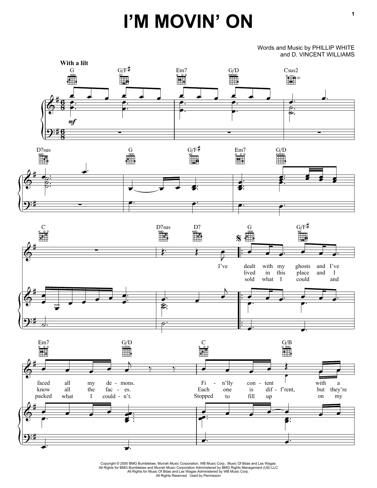 Rascal Flatts I'm Movin' On sheet music notes and chords. Download Printable PDF.