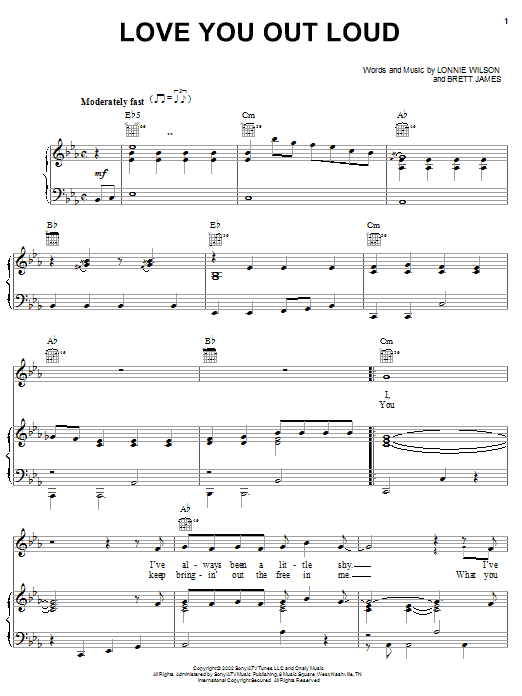 Learn to play Rascal Flatts Love You Out Loud sheet music for Piano, Vocal & Guitar Chords (Right-Hand Melody) in minutes. Price: 7.8900$ Rascal Flatts Love You Out Loud sheet music notes and chords arranged for Piano, Vocal & Guitar Chords (Right-Hand Melody)