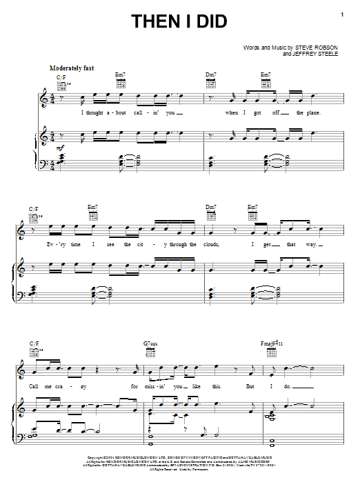 Learn to play Rascal Flatts Then I Did sheet music for Piano, Vocal & Guitar Chords (Right-Hand Melody) in minutes. Price: 7.8900$ Rascal Flatts Then I Did sheet music notes and chords arranged for Piano, Vocal & Guitar Chords (Right-Hand Melody)