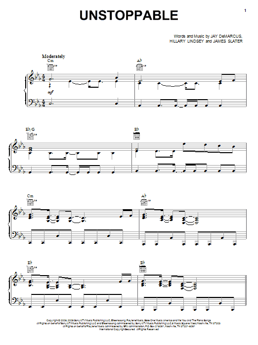 Learn to play Rascal Flatts Unstoppable sheet music for Piano, Vocal & Guitar Chords (Right-Hand Melody) in minutes. Price: 7.8900$ Rascal Flatts Unstoppable sheet music notes and chords arranged for Piano, Vocal & Guitar Chords (Right-Hand Melody)
