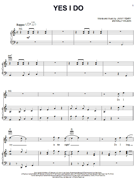 Learn to play Rascal Flatts Yes I Do sheet music for Piano, Vocal & Guitar Chords (Right-Hand Melody) in minutes. Price: 7.8900$ Rascal Flatts Yes I Do sheet music notes and chords arranged for Piano, Vocal & Guitar Chords (Right-Hand Melody)