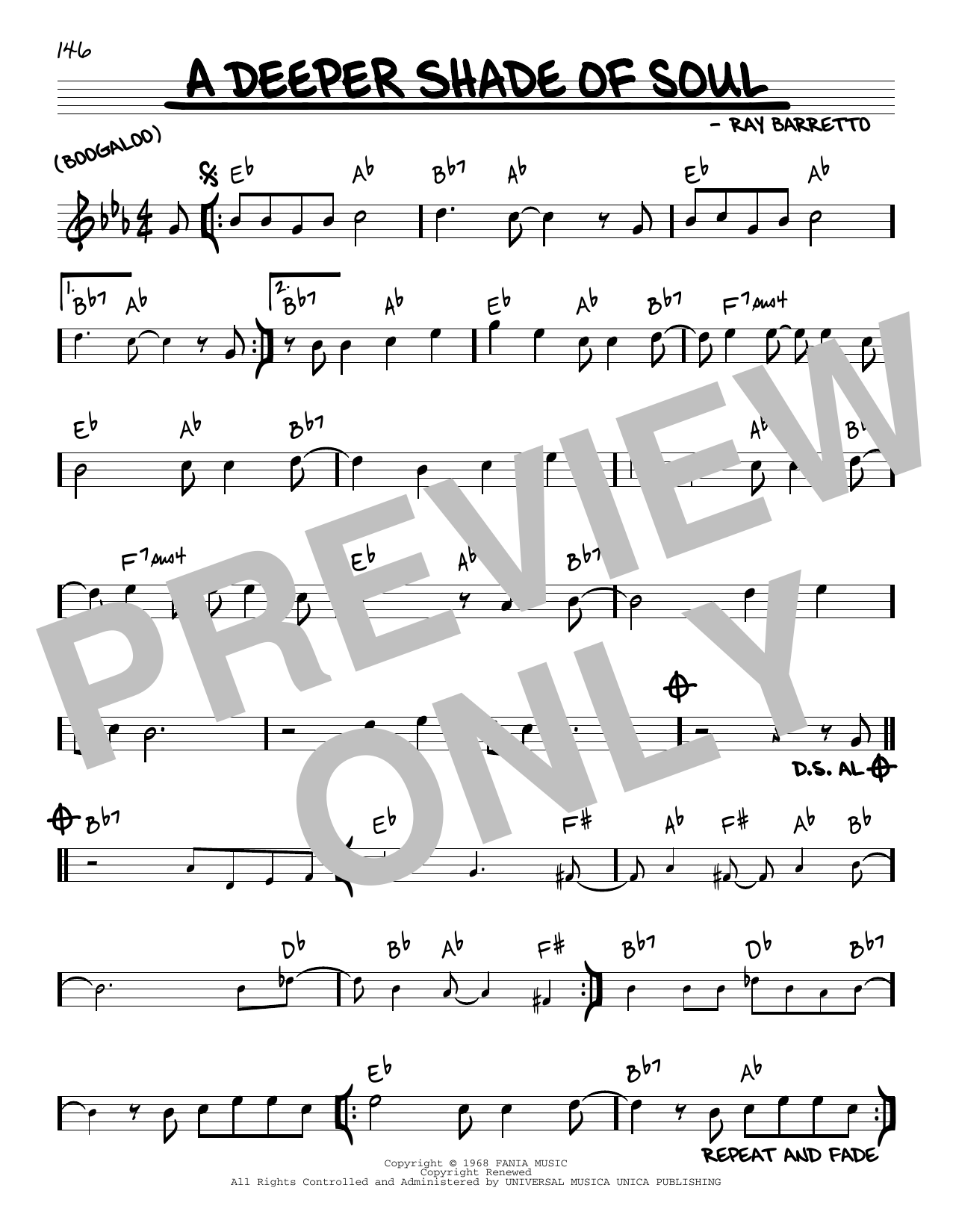 Learn to play Ray Barretto A Deeper Shade Of Soul sheet music for Real Book – Melody & Chords in minutes. Price: 5.9900$ Ray Barretto A Deeper Shade Of Soul sheet music notes and chords arranged for Real Book – Melody & Chords