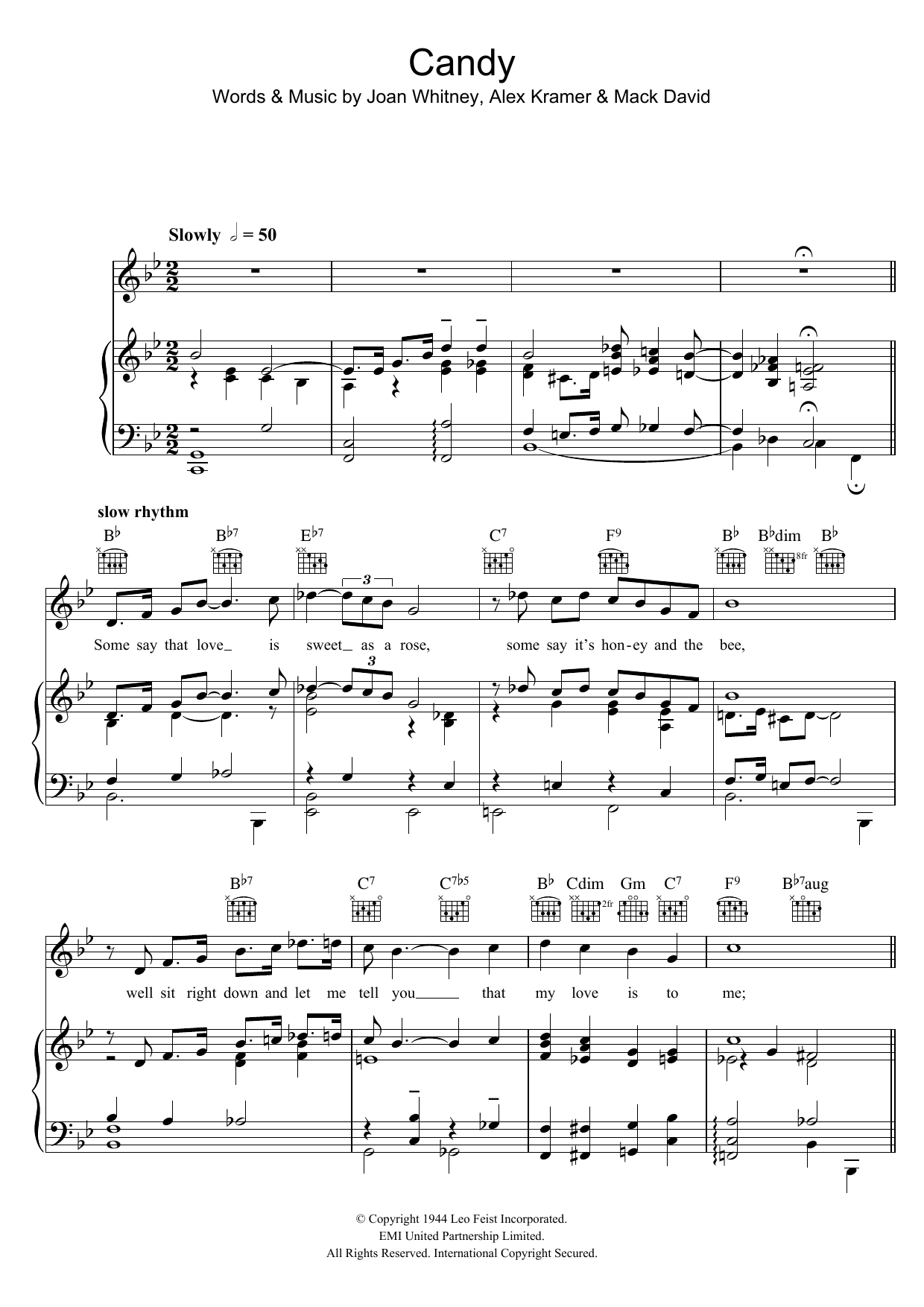 Learn to play Ray Charles Candy sheet music for Piano, Vocal & Guitar Chords in minutes. Price: 7.8900$ Ray Charles Candy sheet music notes and chords arranged for Piano, Vocal & Guitar Chords