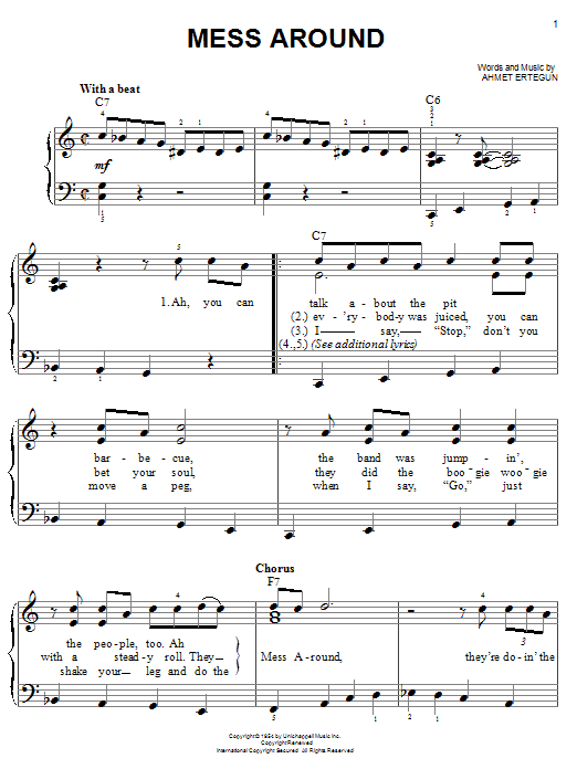 Ray Charles Mess Around sheet music notes and chords. Download Printable PDF.