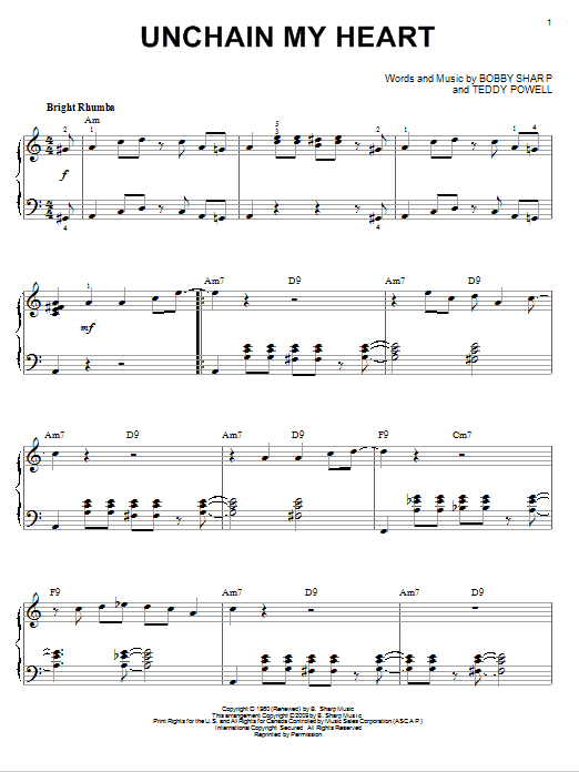 Learn to play Ray Charles Unchain My Heart (arr. Brent Edstrom) sheet music for Piano Solo in minutes. Price: 7.8900$ Ray Charles Unchain My Heart (arr. Brent Edstrom) sheet music notes and chords arranged for Piano Solo